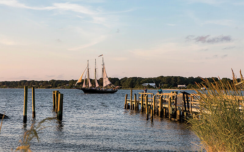 Schooner in the bay
