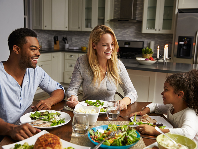 family eating dinner