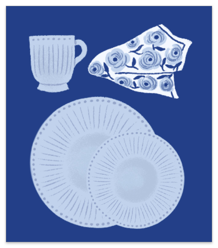 Cup and plates